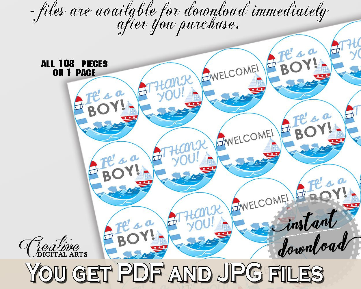Hershey Kisses Baby Shower Hershey Kisses Nautical Baby Shower Hershey Kisses Baby Shower Nautical Hershey Kisses Blue Red printable DHTQT - Digital Product