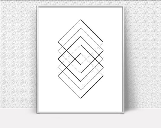 Wall Decor Square Printable Geometry Prints Square Sign Geometry  Printable Art Square gallery wall prints printable geometry modern print - Digital Download