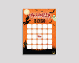 Halloween Bingo Game Cards, Halloween Birthday Game, Printable Orange Black Bingo Prefilled, Numbered Bingo 60 Cards, Bingo Boy Girl, GPF0F