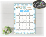 Baby Shower printable BINGO GIFT cards game with boy clothes printable and blue color theme, Jpg Pdf, instant download - bc001