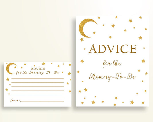 Advice Cards Baby Shower Advice Cards Stars Baby Shower Advice Cards Baby Shower Stars Advice Cards Gold White party decor pdf jpg RKA6V - Digital Product