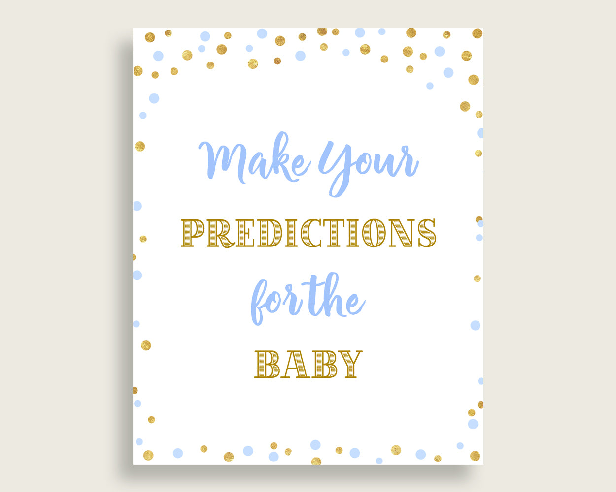 Baby Predictions Baby Shower Baby Predictions Confetti Baby Shower Baby Predictions Blue Gold Baby Shower Confetti Baby Predictions cb001