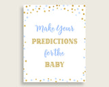 Baby Predictions Baby Shower Baby Predictions Confetti Baby Shower Baby Predictions Blue Gold Baby Shower Confetti Baby Predictions cb001
