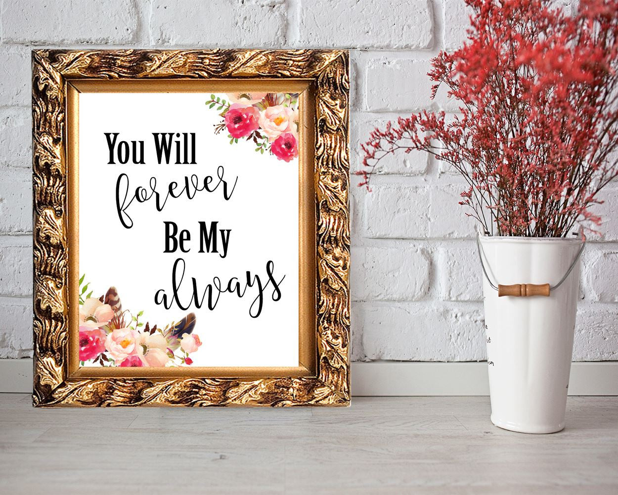 Wall Decor Always Printable Forever Prints Always Sign Forever  Printable Art Always wedding poster wedding art print wedding quote - Digital Download