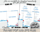 Invitation Baby Shower Invitation Nautical Baby Shower Invitation Baby Shower Nautical Invitation Blue Red party theme, party ideas DHTQT - Digital Product