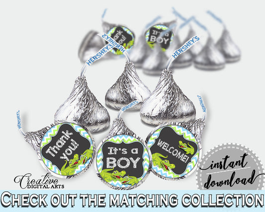 Hershey Kisses Baby Shower Hershey Kisses Alligator Baby Shower Hershey Kisses Blue Green Baby Shower Alligator Hershey Kisses paper ap002