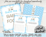 Little Lamb Blue GUESS The BABY FOOD baby shower boy game blue theme sheep printable, digital files, Jpg Pdf, instant download - fa001