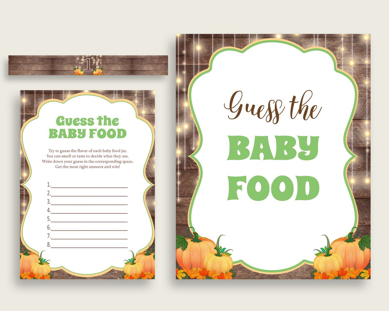 Baby Food Guessing Baby Shower Baby Food Guessing Autumn Baby Shower Baby Food Guessing Baby Shower Autumn Baby Food Guessing Brown 0QDR3 - Digital Product