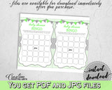 Baby Shower boy girl printable BINGO GIFT cards game with chevron green theme, Jpg Pdf, instant download - cgr01