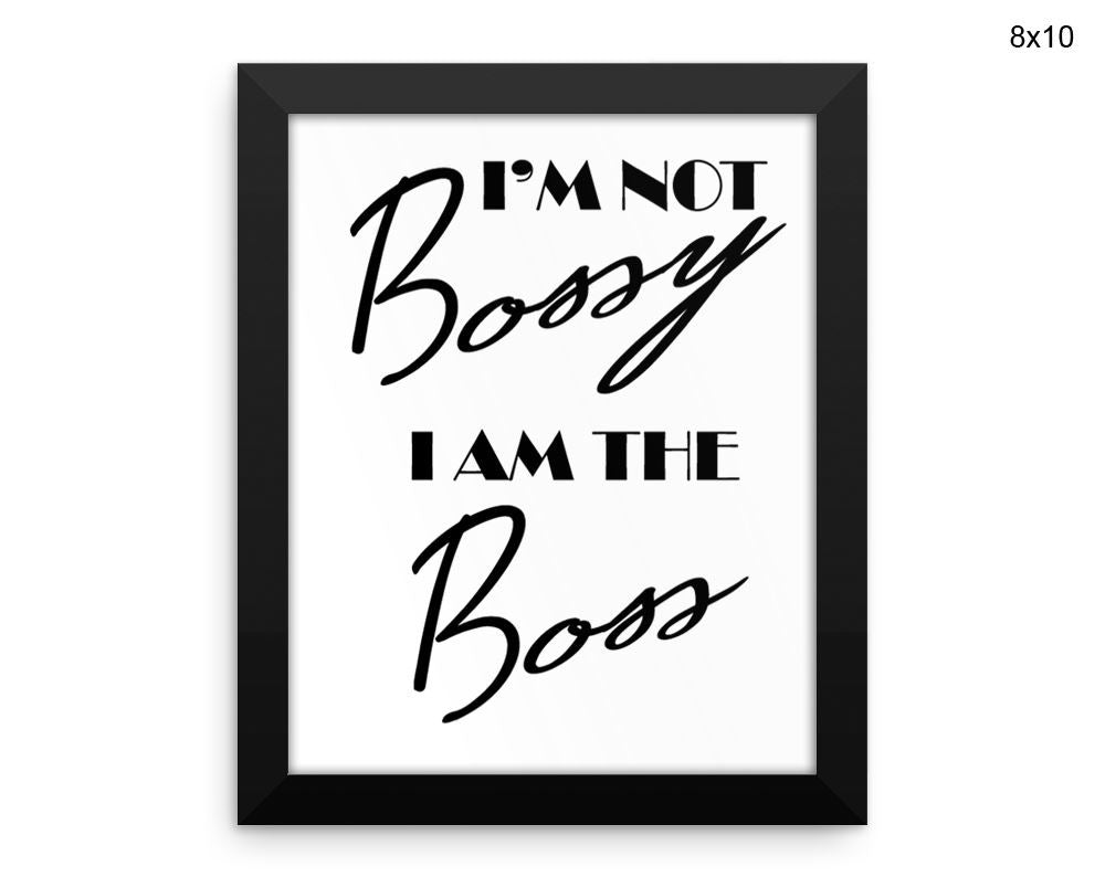 Boss Bossy Print, Beautiful Wall Art with Frame and Canvas options available Kitchen Decor
