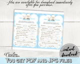 Little Lamb Boy Baby Shower MAD LIBS game printable, blue baby shower game sheep, digital files Jpg Pdf, instant download - fa001
