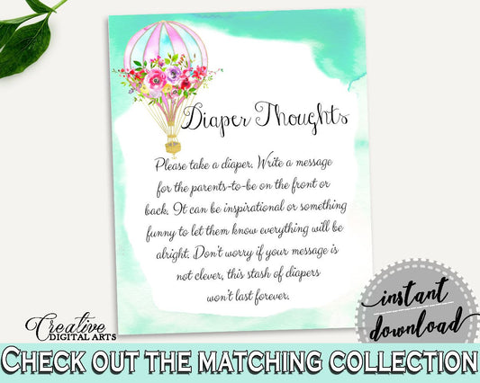 Diaper Thoughts Baby Shower Diaper Thoughts Hot Air Balloon Baby Shower Diaper Thoughts Baby Shower Hot Air Balloon Diaper Thoughts CSXIS - Digital Product