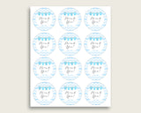Chevron Baby Shower Round Thank You Tags 2 inch Printable, Blue White Favor Gift Tags, Boy Shower Hang Tags Labels, Digital File cbl01