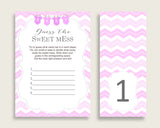 Chevron Guessing Game Baby Shower Girl, Pink White Guess The Sweet Mess Game Printable, Dirty Diaper Game, Instant Download, Popular cp001