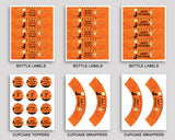 Halloween Birthday Party Package, Halloween Decorations Set Editable Orange Black, Birthday Kit Printable for Boy Girl, GPF0F