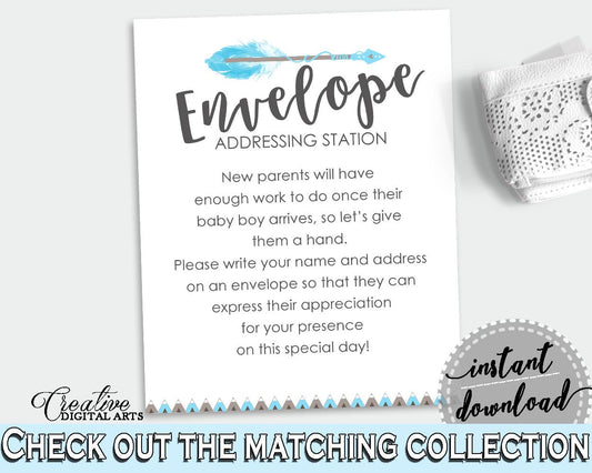 Envelope Addressing Baby Shower Envelope Addressing Aztec Baby Shower Envelope Addressing Blue White Baby Shower Aztec Envelope QAQ18 - Digital Product