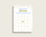 Bingo Baby Shower Bingo Confetti Baby Shower Bingo Blue Gold Baby Shower Confetti Bingo digital print printable baby shower idea party cb001