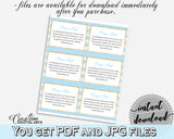 Baby shower BRING A BOOK printable insert cards for boys with blue and white stripes theme glitter gold, instant download - bs002