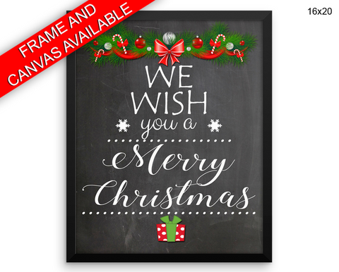 Christmas Print, Beautiful Wall Art with Frame and Canvas options available Christmas Decor
