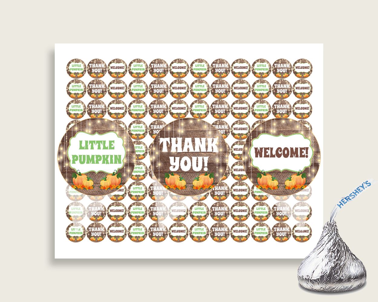 Hershey Kisses Baby Shower Hershey Kisses Autumn Baby Shower Hershey Kisses Baby Shower Autumn Hershey Kisses Brown Orange prints 0QDR3 - Digital Product