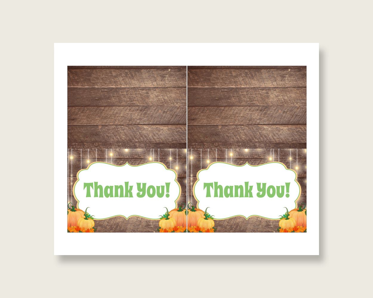 Thank You Card Baby Shower Thank You Card Autumn Baby Shower Thank You Card Baby Shower Autumn Thank You Card Brown Orange pdf jpg 0QDR3 - Digital Product