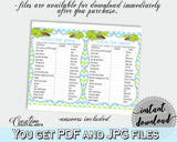 CANDY BAR baby shower game with green alligator and blue color theme, instant download - ap002