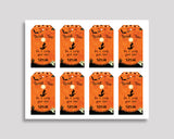 Halloween Gift Tags, Orange Black Birthday Party Thank You Tags, Halloween Printable Tags, Halloween Favor Tags Boy Girl, GPF0F