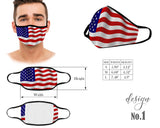 USA Face Mask, Reusable and Washable Face Mask, Dust Mask, American Flag Mask, 4th of July mask, Kids and Adult Face Mask With Filter Pocket, Protective Mouth Mask