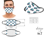 Unisex Kids and Adult Face Mask, Airplane Cars Dredge Protective Mask, Washable and Reusable Mouth Mask, Anti Dust With Filter Pocket