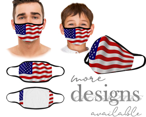 USA Face Mask, Reusable and Washable Face Mask, Dust Mask, American Flag Mask, 4th of July mask, Kids and Adult Face Mask With Filter Pocket, Protective Mouth Mask