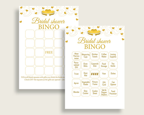 Bingo Bridal Shower Bingo Gold Hearts Bridal Shower Bingo Bridal Shower Gold Hearts Bingo White Gold pdf jpg party stuff prints 6GQOT