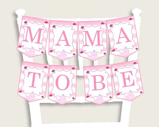Pink Whale Baby Shower Chair Banner Printable, Pink White Chair Banner, Girl Shower, Mama To Be, Mommy, Dad Mom To Be, Instant wbl02