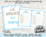 Little Lamb WISHES FOR BABY boy shower activity advice, sheep theme printable, Digital Files Jpg Pdf, instant download - fa001