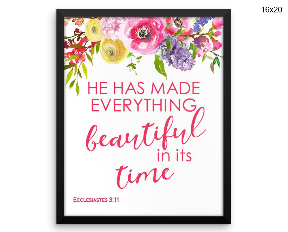 Ecclesiastes Print, Beautiful Wall Art with Frame and Canvas options available Holy Decor