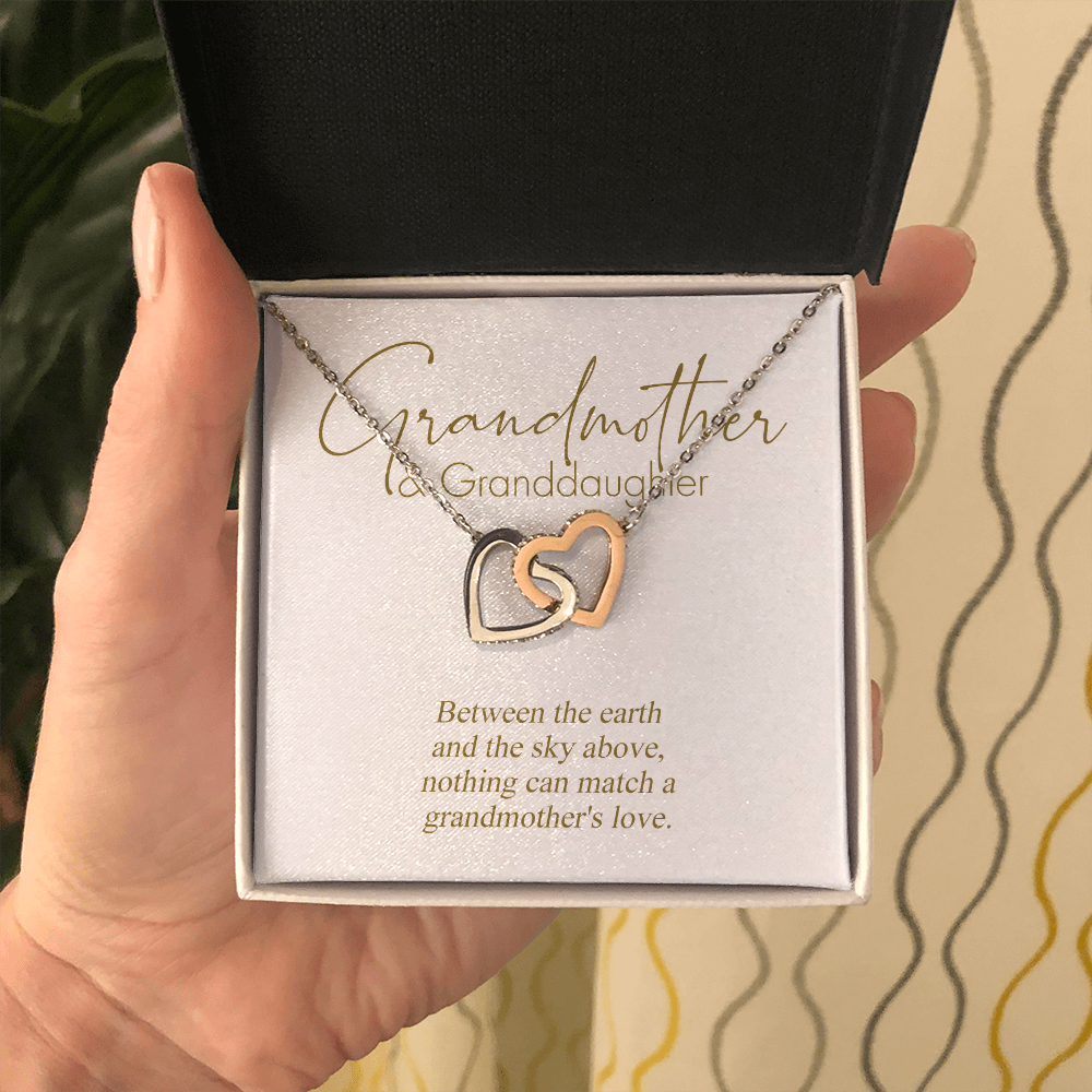 Grandmother Gift from Granddaughter, Mothers Day Gift for Grandma, Grandmother Necklace, Birthday Gift, Two Heart Necklace, Grammie _006