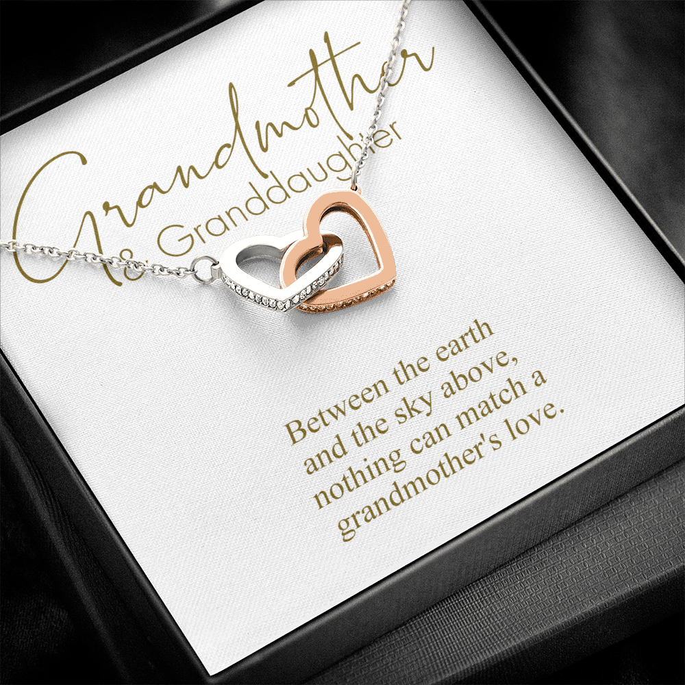 Grandmother Gift from Granddaughter, Mothers Day Gift for Grandma, Grandmother Necklace, Birthday Gift, Two Heart Necklace, Grammie _006