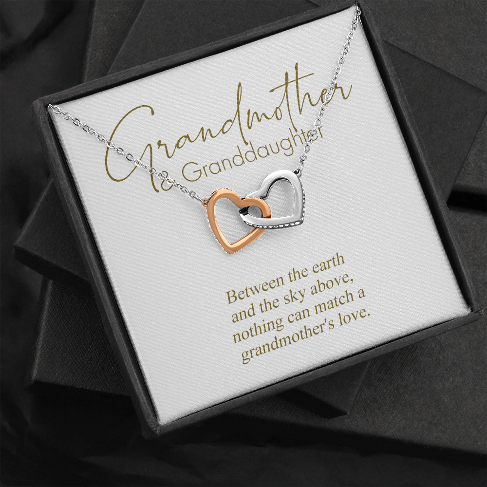 Grandmother Gift from Granddaughter, Mothers Day Gift for Grandma, Grandmother Necklace, Birthday Gift, Two Heart Necklace, Grammie _006