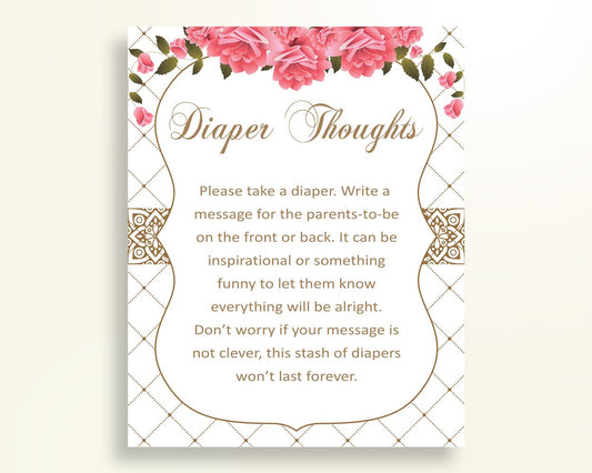 Diaper Thoughts Baby Shower Diaper Thoughts Roses Baby Shower Diaper Thoughts Baby Shower Roses Diaper Thoughts Pink White pdf jpg U3FPX - Digital Product