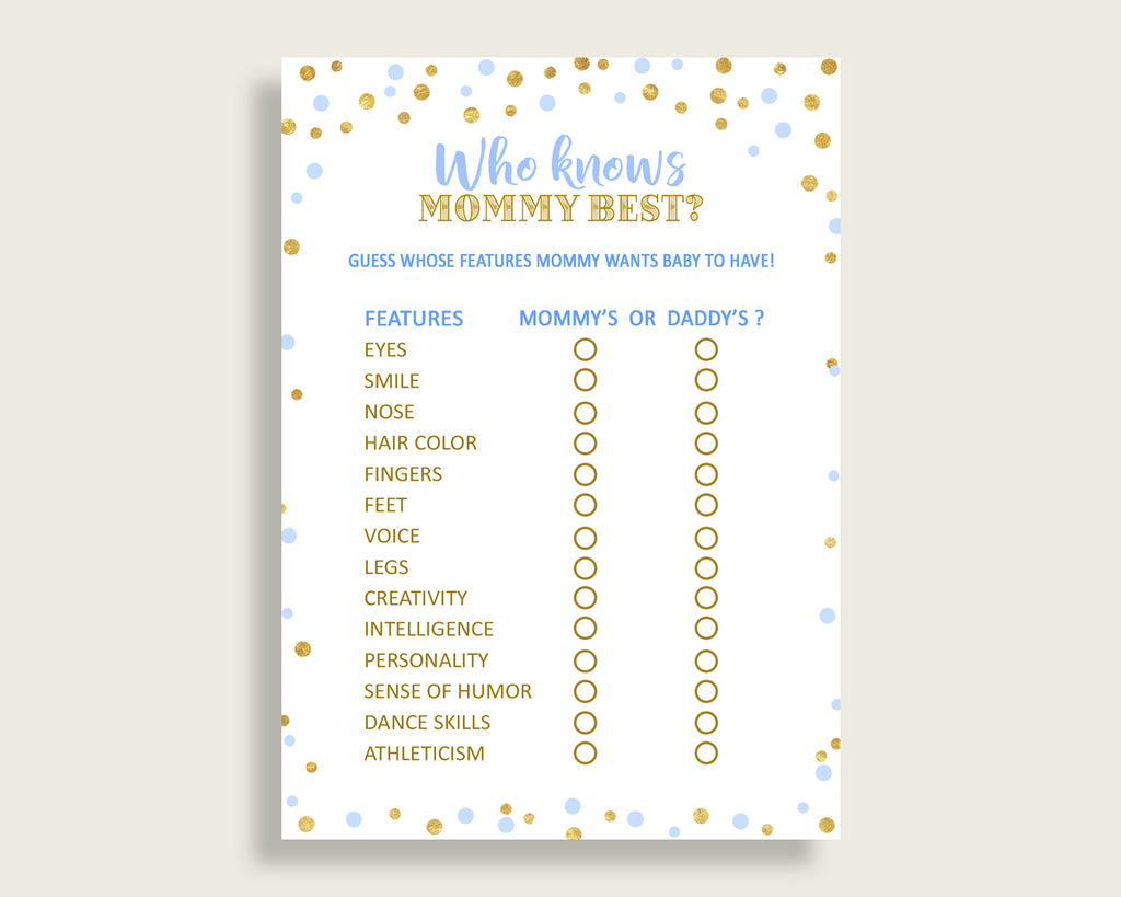 Who Knows Mommy Best Baby Shower Who Knows Mommy Best Confetti Baby Shower Who Knows Mommy Best Blue Gold Baby Shower Confetti Who cb001