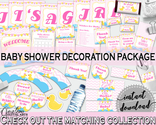 Decorations Baby Shower Decorations Rubber Duck Baby Shower Decorations Baby Shower Rubber Duck Decorations Purple Pink party ideas rd001