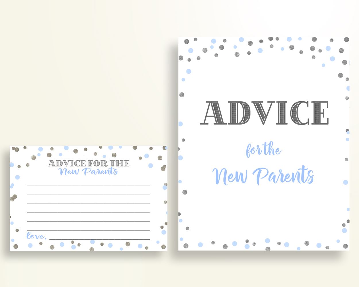 Advice Cards Baby Shower Advice Cards Blue And Silver Baby Shower Advice Cards Blue Silver Baby Shower Blue And Silver Advice Cards OV5UG - Digital Product