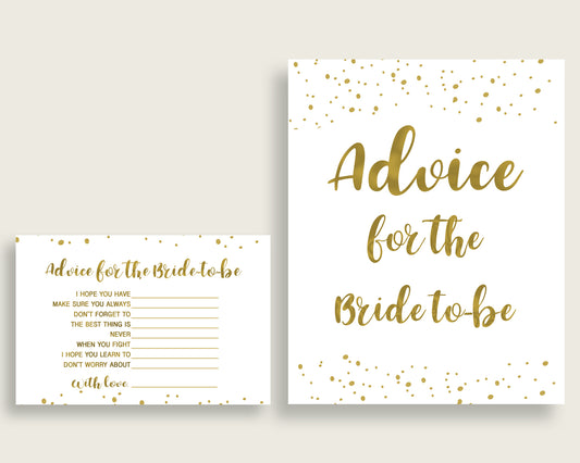 Advice Cards Bridal Shower Advice Cards Gold Bridal Shower Advice Cards Bridal Shower Gold Advice Cards Gold White party plan party G2ZNX