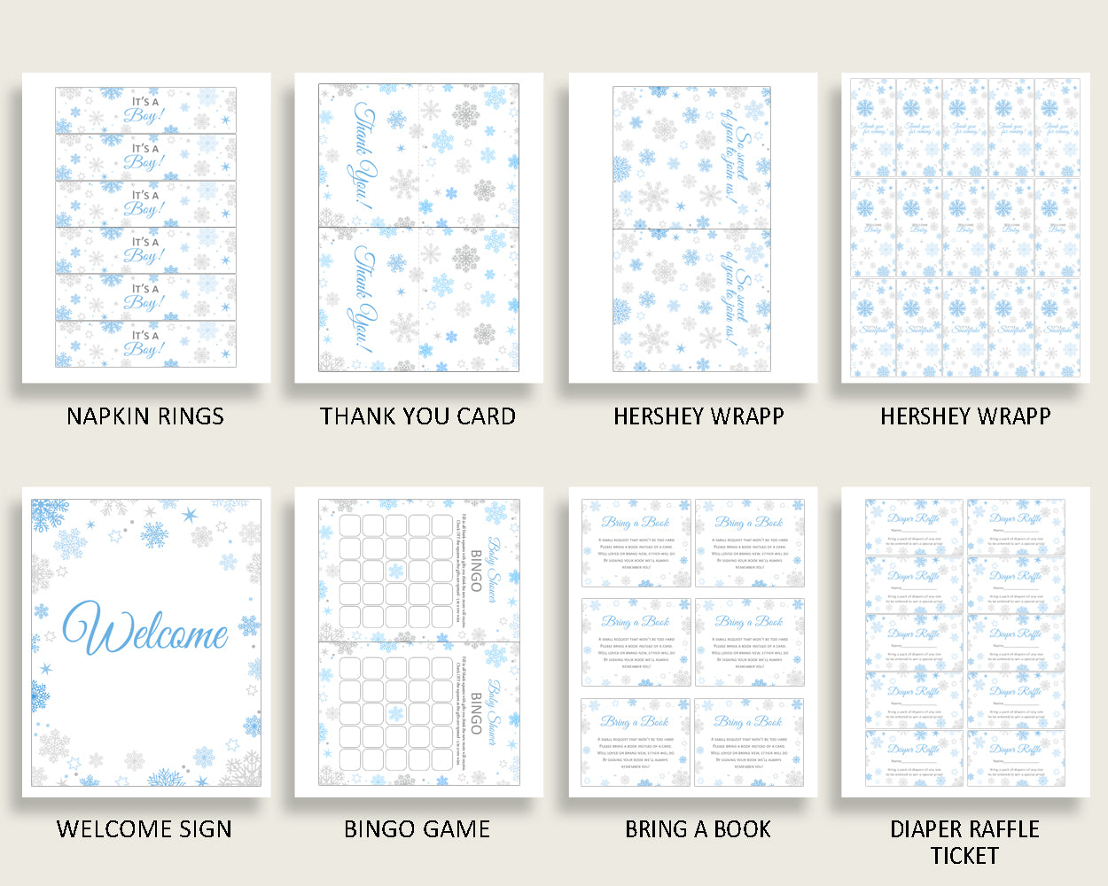 Decorations Baby Shower Decorations Snowflake Baby Shower Decorations Blue Gray Baby Shower Snowflake Decorations pdf jpg printable NL77H