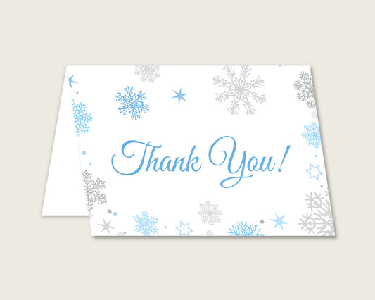 Thank You Card Baby Shower Thank You Card Snowflake Baby Shower Thank You Card Blue Gray Baby Shower Snowflake Thank You Card prints NL77H