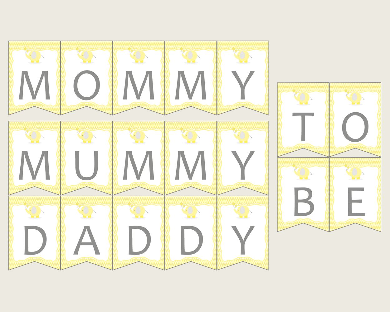 Chair Banner Baby Shower Chair Banner Yellow Baby Shower Chair Banner Baby Shower Elephant Chair Banner Yellow Gray prints pdf jpg W6ZPZ