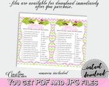 CELEBRITY BABY NAMES baby shower game with green alligator and pink color theme, instant download - ap001