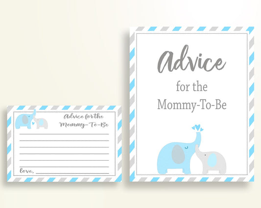 Advice Cards Baby Shower Advice Cards Elephant Baby Shower Advice Cards Blue Gray Baby Shower Elephant Advice Cards printable instant C0U64 - Digital Product