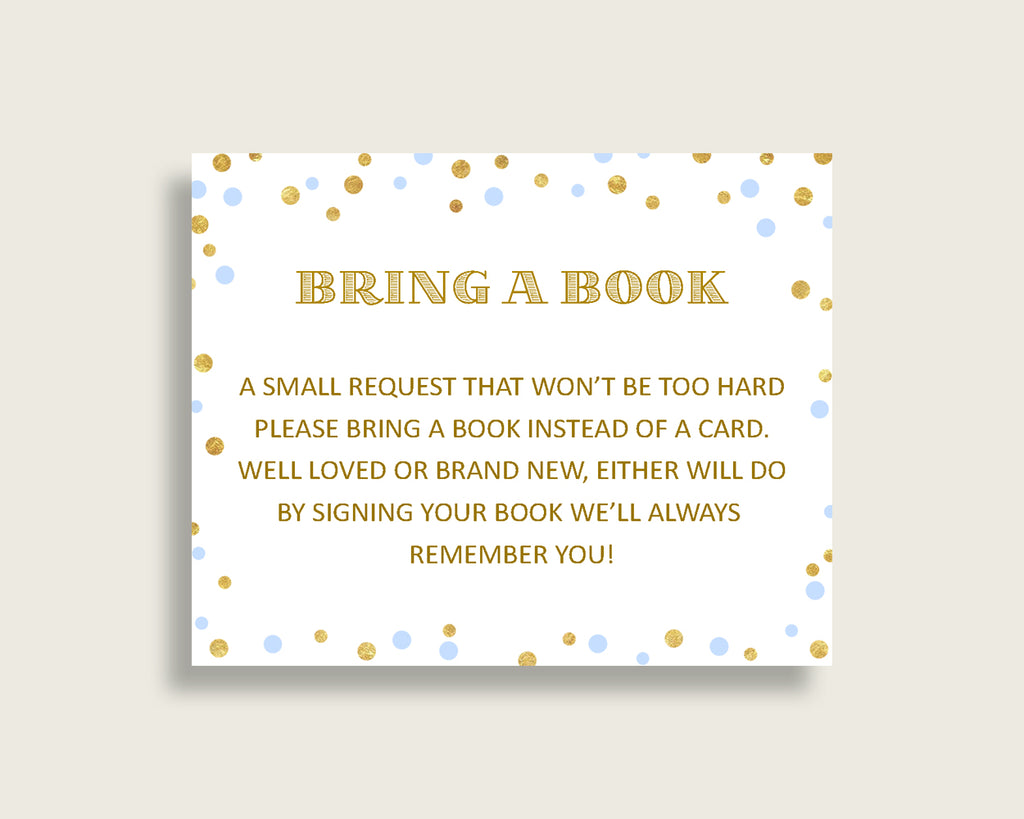 Bring A Book Baby Shower Bring A Book Confetti Baby Shower Bring A Book Blue Gold Baby Shower Confetti Bring A Book digital print cb001