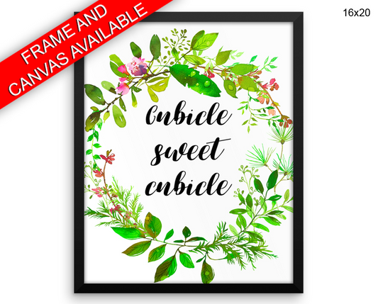 Cubicle Sweet Cubicle Print, Beautiful Wall Art with Frame and Canvas options available Office Decor